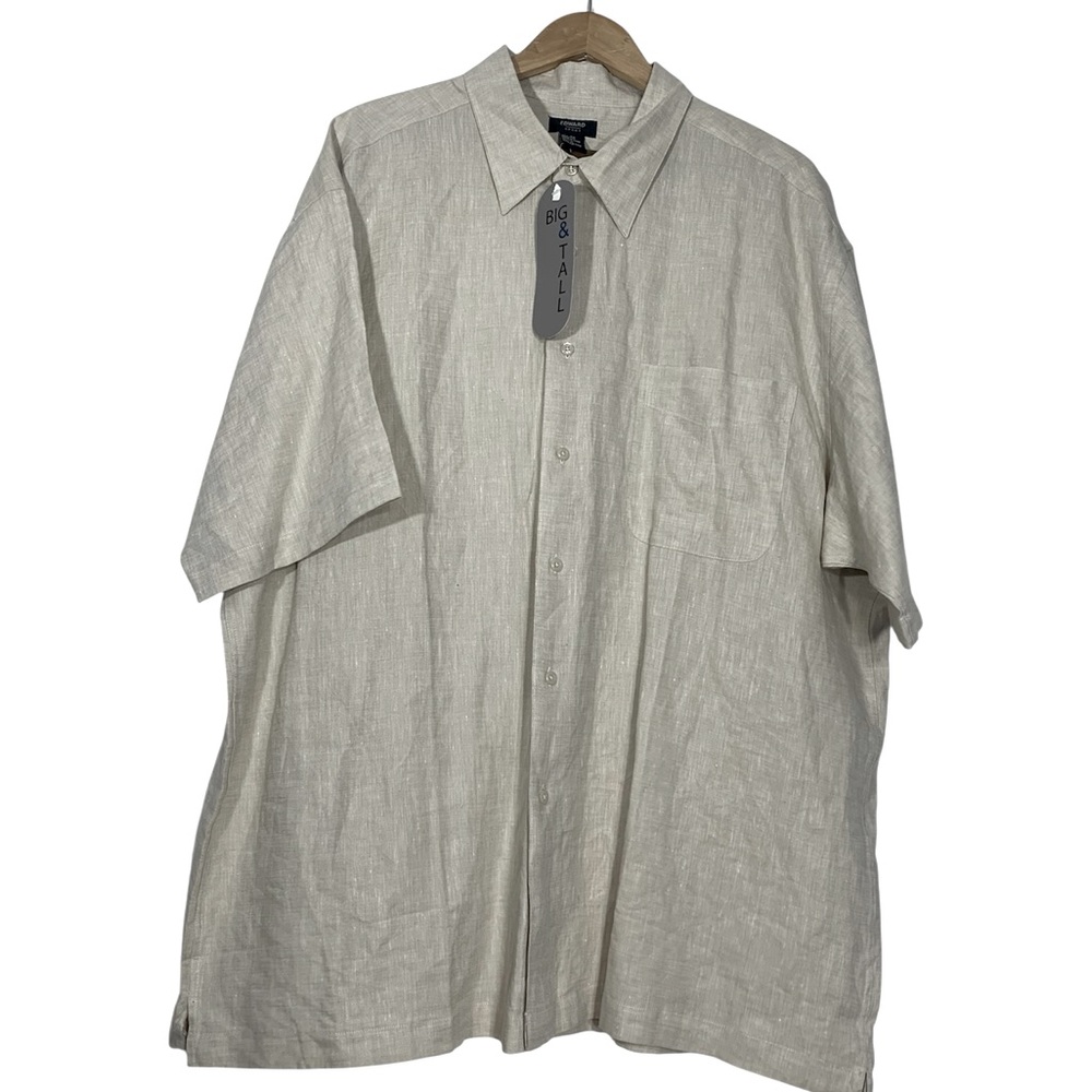 Edward Sport 100% Linen Shirt Short Sleeve 2X NEW